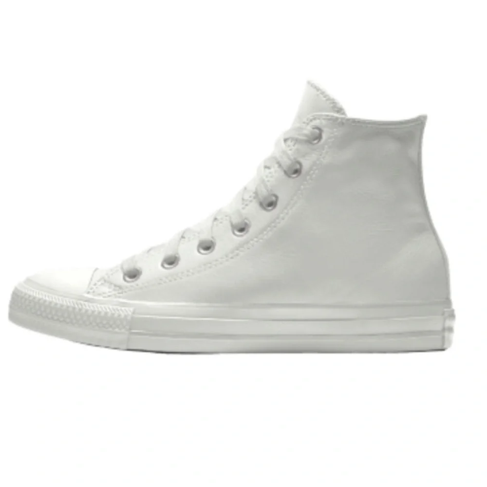 Converse Chuck Taylor All Star White Leather Hightop Lace Up Sneakers W-8 M-6